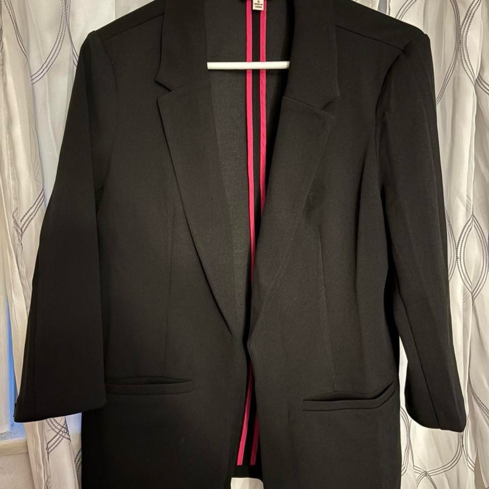 Black Blazer with Pink Lining